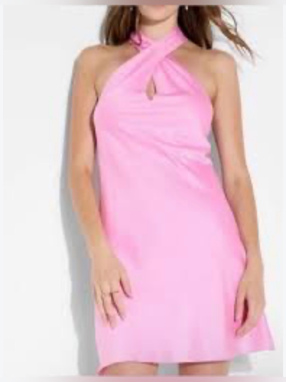 wild fable ballet core princess Pink Cross-Halter satin Mini Dress size S NEW